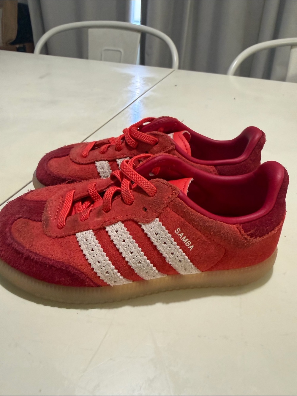 adidas Kids Samba Suede Sneakers in Red and Burgundy
